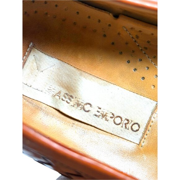 Massimo Emporio Brown Woven Leather Tassel‎ Accent Dress Loafers main image 4